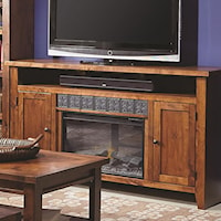 2 Door Entertainment Console with Fireplace